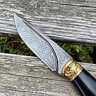 Нож разделочный в кожаном футляре Кизляр России Дамасская сталь Сафари, фото 5