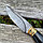 Нож разделочный в кожаном футляре Кизляр России Дамасская сталь Енот, фото 5