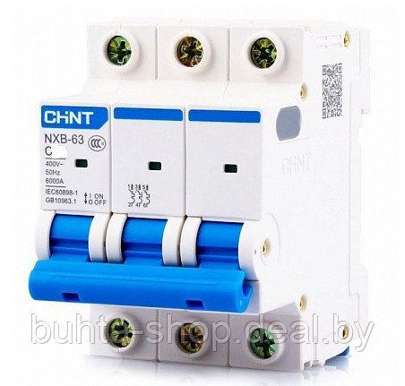 Автоматический выключатель NXB-63 3P 6A 6KA х-ка C, CHINT, арт.814168 - фото 1 - id-p173226285