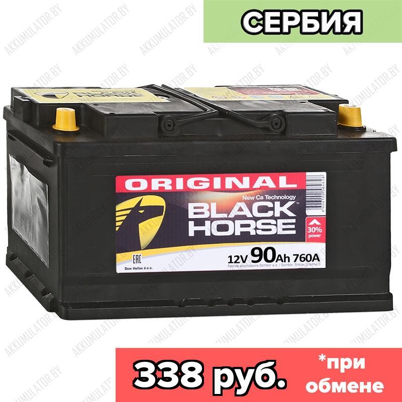 Аккумулятор Black Horse 90Ah / 760А / Обратная полярность / 315 x 175 x 190