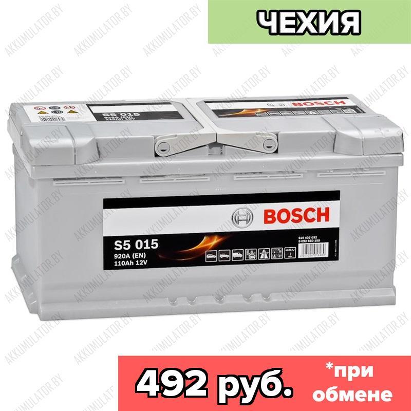 Аккумулятор Bosch S5 015 / [610 402 092] / 110Ah / 920А / Обратная полярность / 393 x 175 x 190