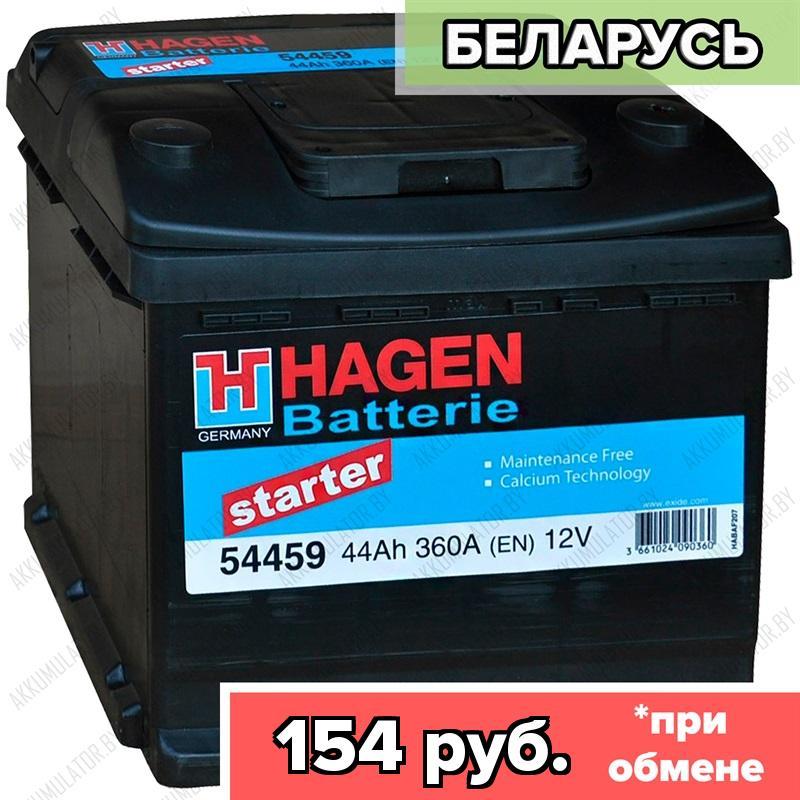 Купить Аккумулятор Hagen Starter 54459 / 44Ah / 360А / Обратная полярность  / 207 x 175 x 190 в Минске - цена на АКБ и отзывы