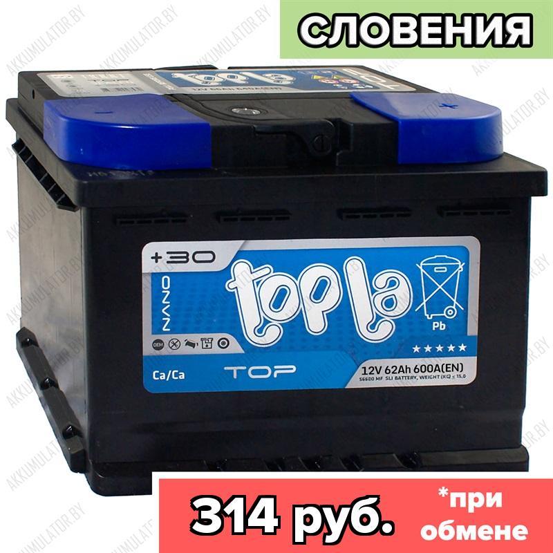 Аккумулятор Topla TOP / [118662] / Низкий / 62Ah / 600А / Обратная полярность / 242 x 175 x 175