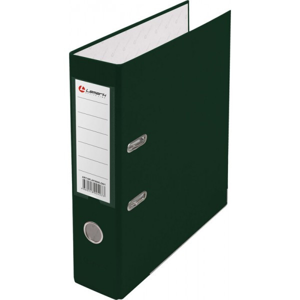 Папка регистратор А4, ПВХ LAMARK, 80 мм, с мет. уголком, зелёный, арт.AF0600-GN1