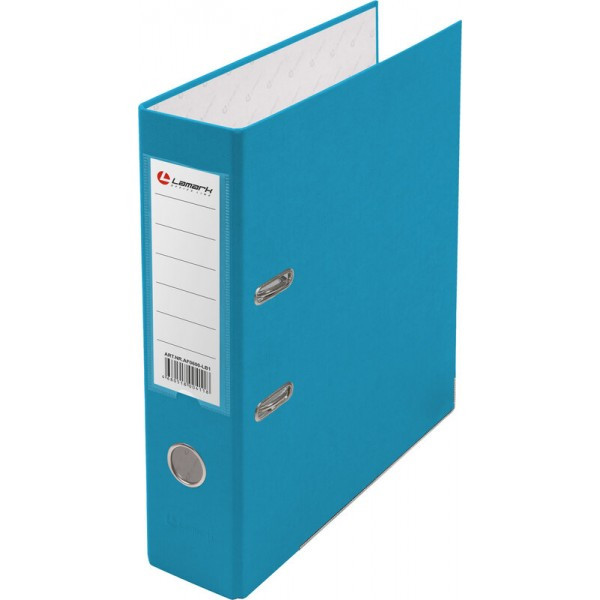 Папка регистратор А4, ПВХ LAMARK, 80 мм, с мет. уголком, голубой, арт.AF0600-LB1