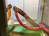 Авторский охотничичий нож «Кайман" из ст. S390, рукоять инкрустир. бивнем мамонта, ценные породы древесины., фото 10
