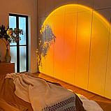 Проекционный светильник Golden Sunset Lamp LED  / USB проектор атмосферная лампа для фото  / тик ток лампа, фото 3