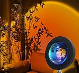 Проекционный светильник Golden Sunset Lamp LED  / USB проектор атмосферная лампа для фото  / тик ток лампа, фото 5