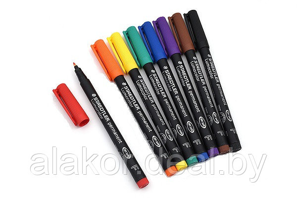 Набор маркеров перманентных STAEDTLER Lumocolor 318 WP8, F, 8 цветов, 0.6мм - фото 4 - id-p201485656