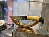 Охотничий нож «Куница» из кованой стали Х12МФ, рукоять карельская береза, черный граб. Подарок мужчине., фото 7
