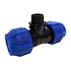 Тройник ПНД 20 мм x 1/2" компрессионный с наружной резьбой VALFEX