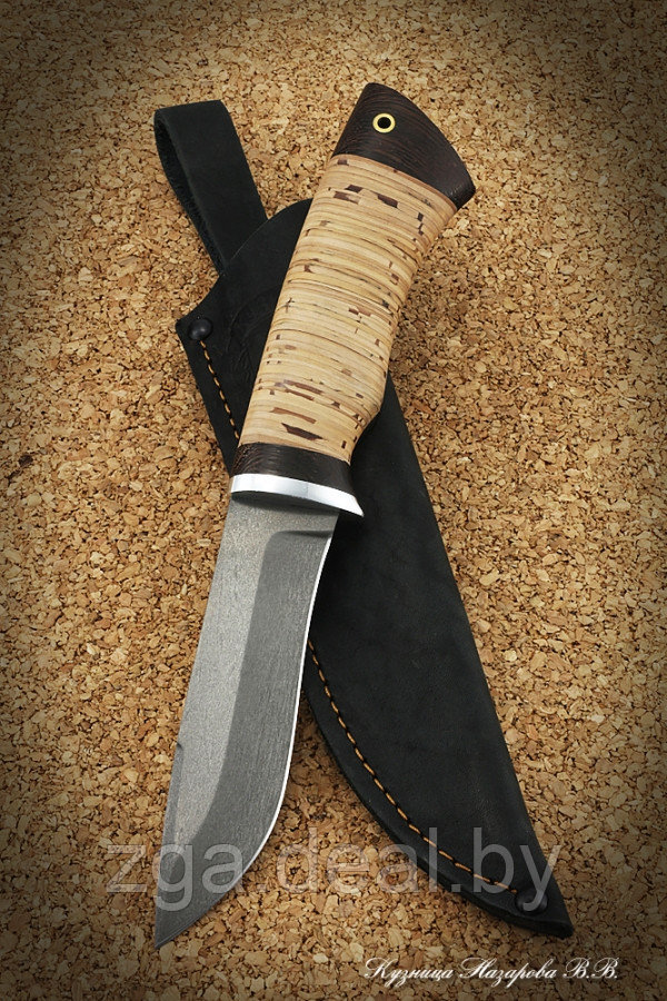 Охотничий нож Кречет, сталь Х12МФ, рукоять береста. Отличный подарок мужчине. - фото 2 - id-p199672963