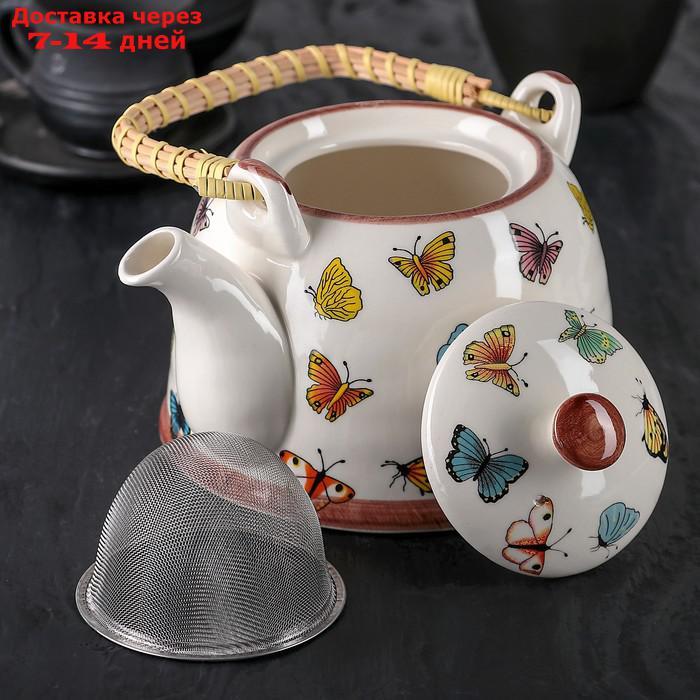 Чайник заварочный "Бабочки", 900 мл, с металлическим ситом - фото 2 - id-p201464091