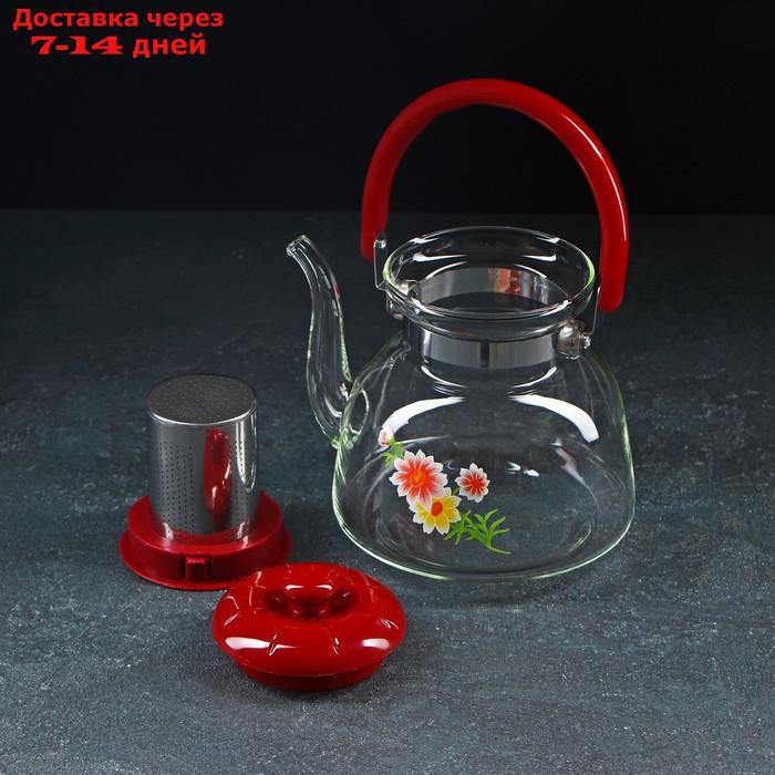 Чайник заварочный "Цветочная фантазия", с металлическим ситом, 1,4 л - фото 3 - id-p201465571