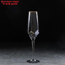Бокал для шампанского Magistro "Дарио", 180 мл, 5×27,5 см, цвет графит