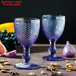 Набор бокалов Magistro "Династия", 280 мл, 2 шт, 8×16 см, цвет фиолетовый
