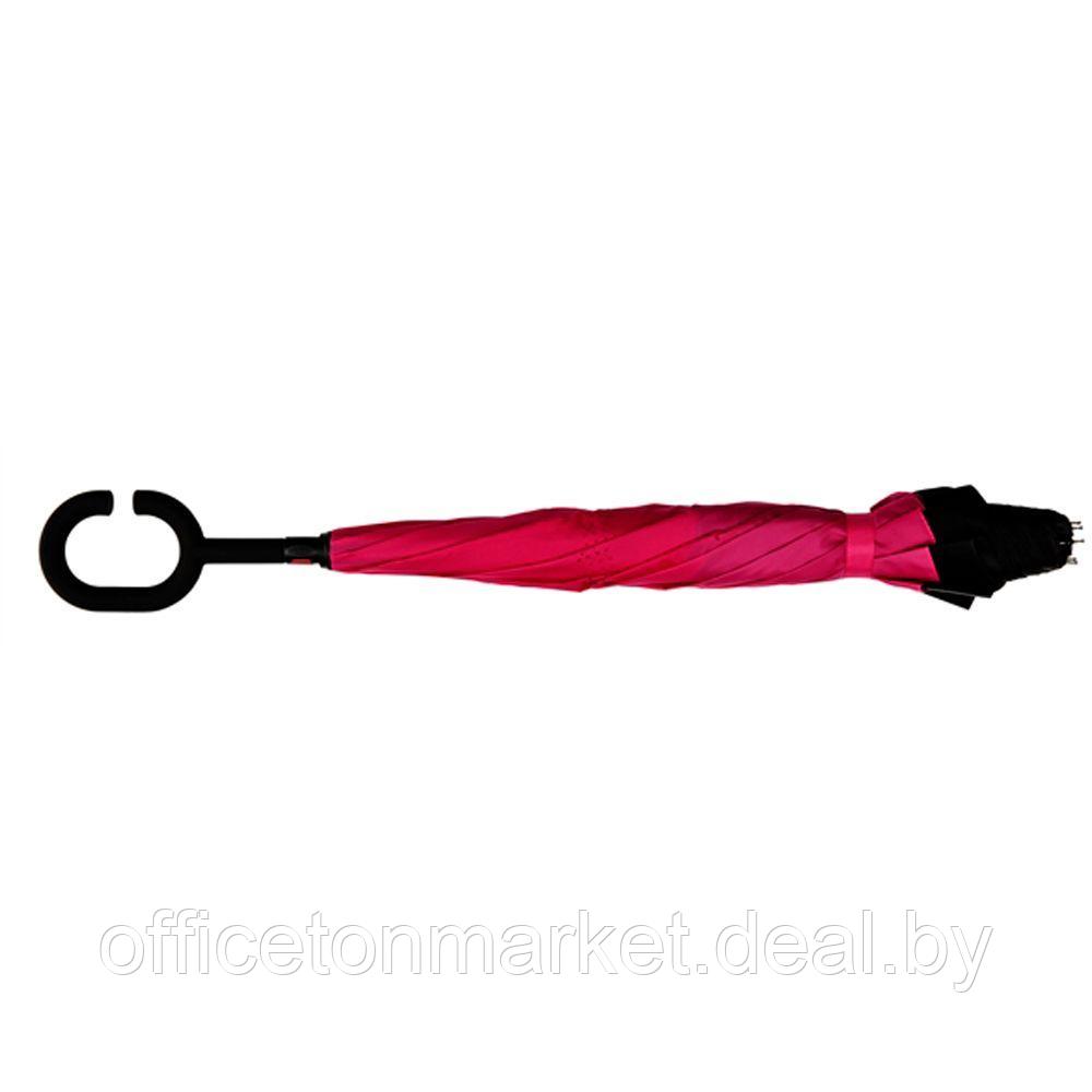 Зонт-трость "RU-6", 107 см, черный, розовый - фото 5 - id-p192083888