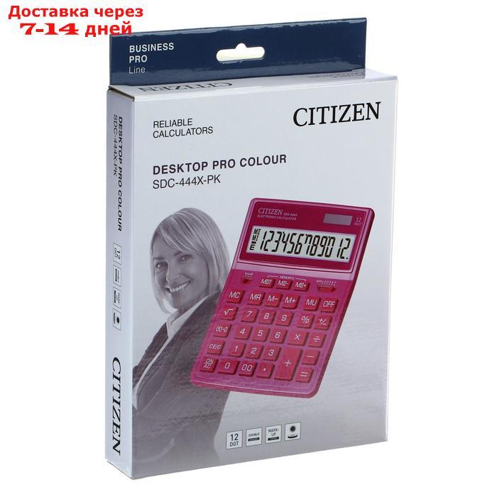 Калькулятор настольный Citizen 12-разр, 155*204*33мм, 2-е питание, розовый SDC-444XRPKE - фото 5 - id-p201463604