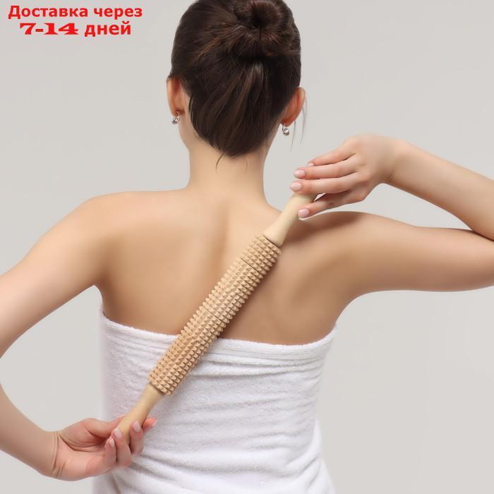 Массажёр "Скалка" для спины, деревянный, с шипами - фото 5 - id-p201465156