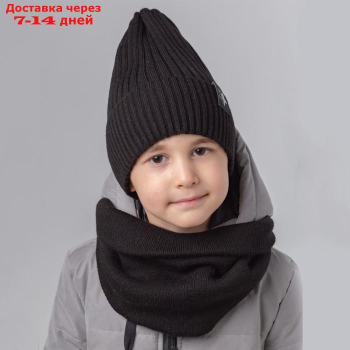 Шапка детская, цвет чёрный, размер 48-52 - фото 1 - id-p201465215