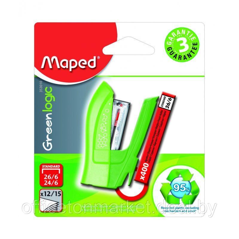 Скобосшиватель Maped "Greenlogic", №10, 15 листов, ассорти - фото 3 - id-p201528287