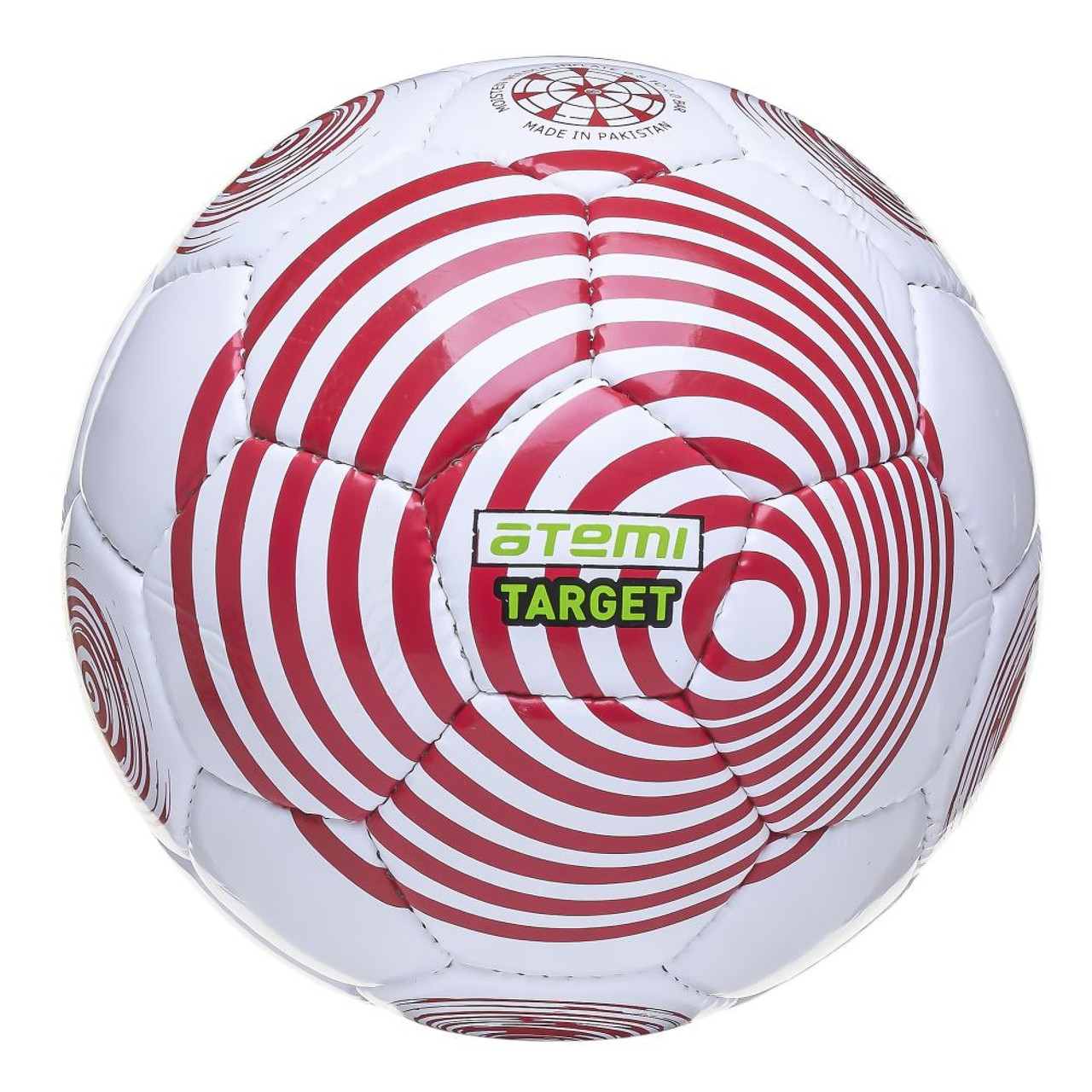 Мяч футбольный ATEMI TARGET, PVC, бел/красн, р.5 - фото 1 - id-p201538349
