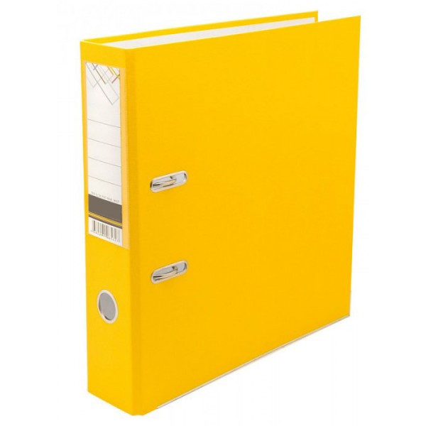 Папка-регистратор 80 мм, PVC, желтая, с металлической окантовкой, арт. IND 8/24 PVC NEW ЖЕЛ(работаем с юр