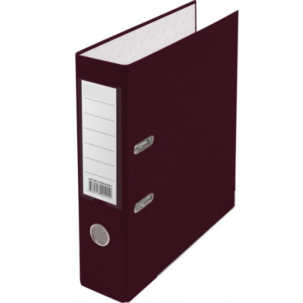 Папка-регистратор 75 мм, PVC,  цвет бордовый с металлической окантовкой