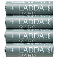 Аккумулятор IKEA LADDA (ИКЕА ЛАДДА) 2450mAh АА NiMh тип AA R06 LR6 LR06 (4 шт. в одной упаковке) 505