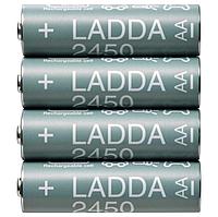 Аккумулятор IKEA LADDA (ИКЕА ЛАДДА) 2450mAh АА NiMh тип AA R06 LR6 LR06 (4 шт. в одной упаковке) 505