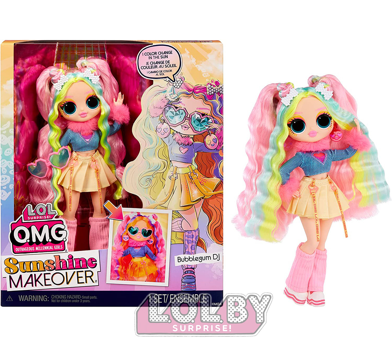 Куклы L.O.L. Кукла OMG Sunshine Makeover Bubblegum DJ Fashion Doll 589426 - фото 9 - id-p201551175