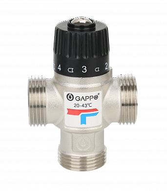 Термостатический смесительный клапан для систем отопления и ГВС Gappo G1441.06 - фото 1 - id-p190937768