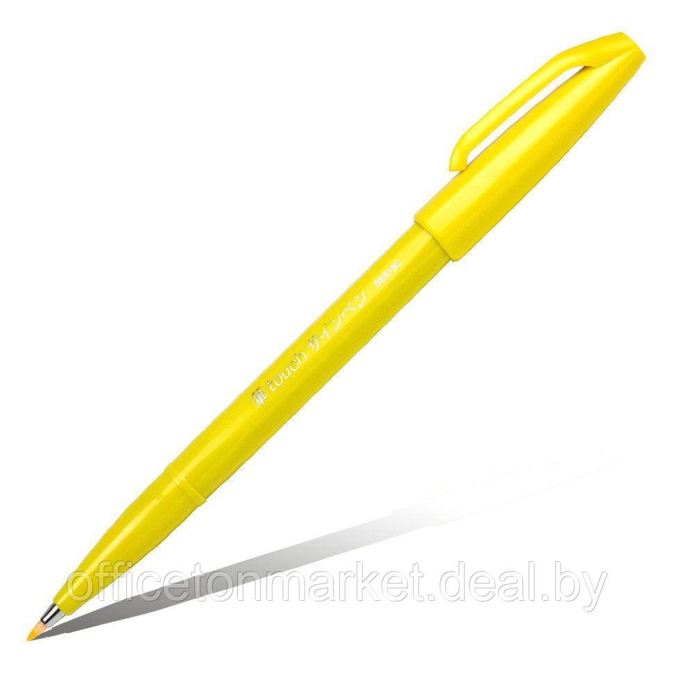 Маркер-кисть "Brush Sign pen", желтый - фото 1 - id-p200077194