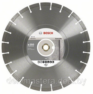 Алмазный отрезной круг Standard for Concrete Bosch Professional 350х20/25,4х 2,8мм бетон 2608602544 (оригинал) - фото 1 - id-p201555984