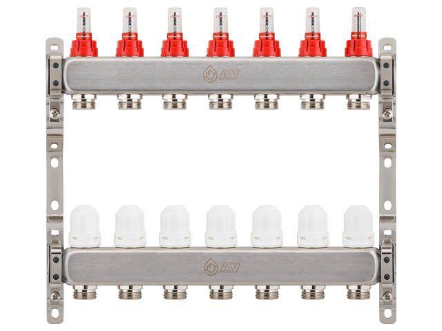 Коллекторная группа AVE136, 7 вых., AV Engineering (Для теплого пола и водоснабжения) - фото 1 - id-p201556381