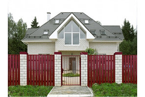 Штакетник Twin 0,4 PE RAL 3005 красное вино, фото 2