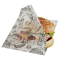 Пакет-уголок 140*150 для блинов/сэндвичей бумажный с рисунком 200 шт./упак.