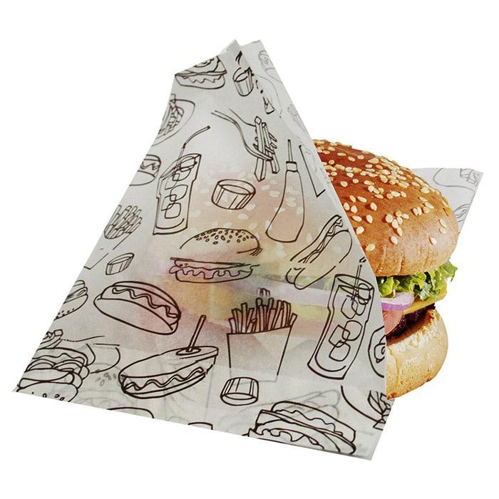 Пакет-уголок 140*150 для блинов/сэндвичей бумажный с рисунком 200 шт./упак. - фото 3 - id-p201564295