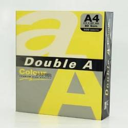 Бумага цветная DOUBLE A, А4, 80 г/м, цвет жёлтый, 100 листов (Цена с НДС)