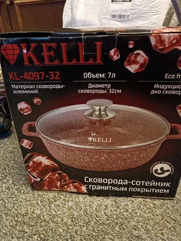 Сковорода-сотейник 32 см 7 л с гранитным покрытием KELLI - фото 4 - id-p201625546