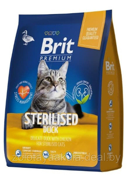 Корм в развес Brit Premium Cat Sterilized для взрослых стерилизованных котов, утка и курица 1кг - фото 1 - id-p201625993