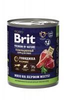 Консервы Brit Premium by Nature 850гр для собак всех пород, Говядина с сердцем