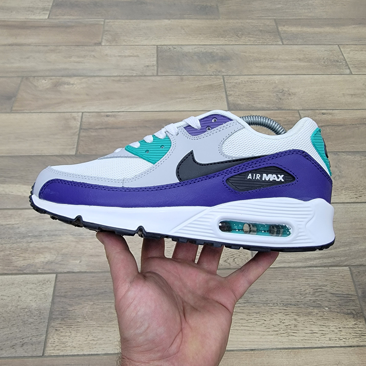 Кроссовки Nike Air Max 90 White Purple Gray - фото 1 - id-p178412845