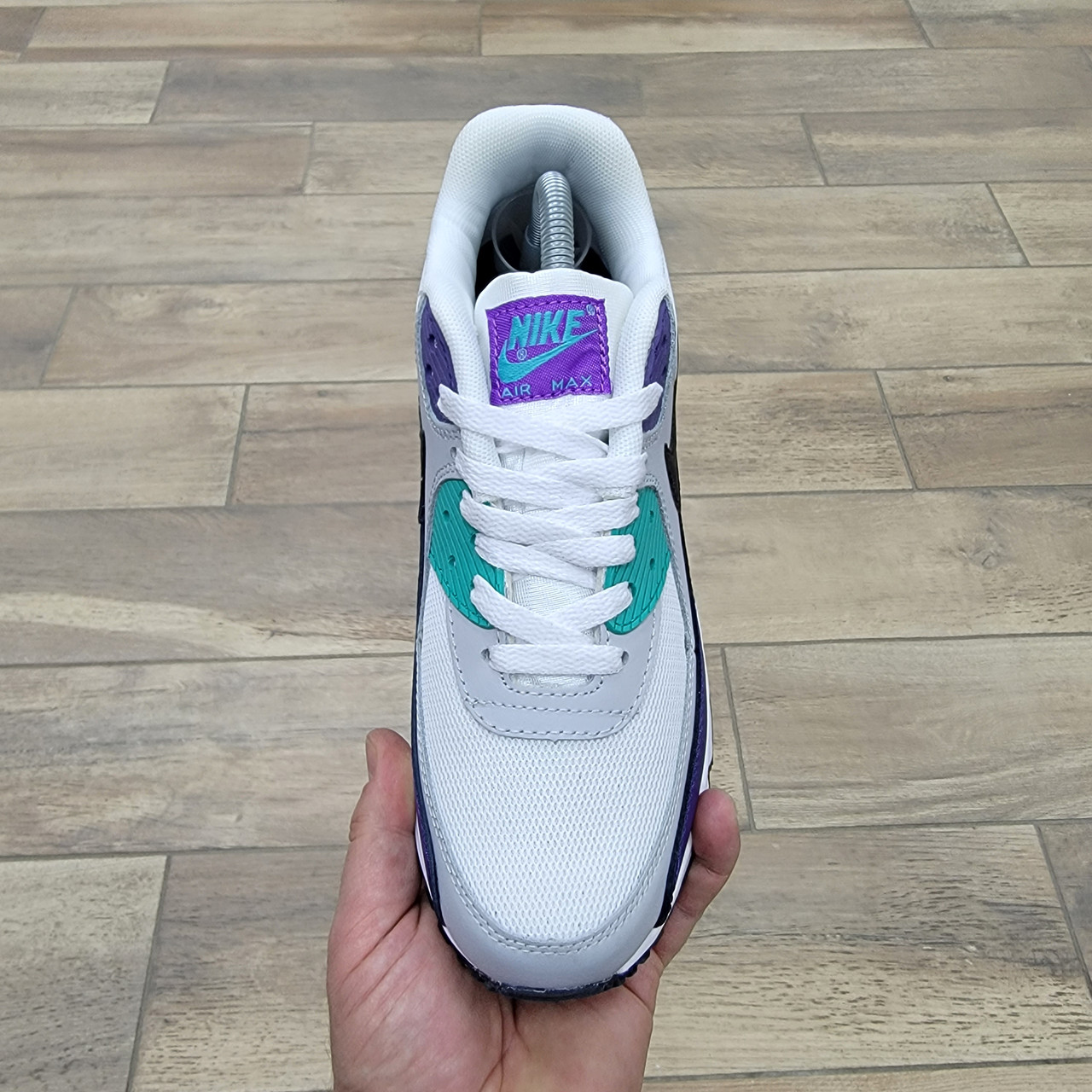 Кроссовки Nike Air Max 90 White Purple Gray - фото 3 - id-p178412845