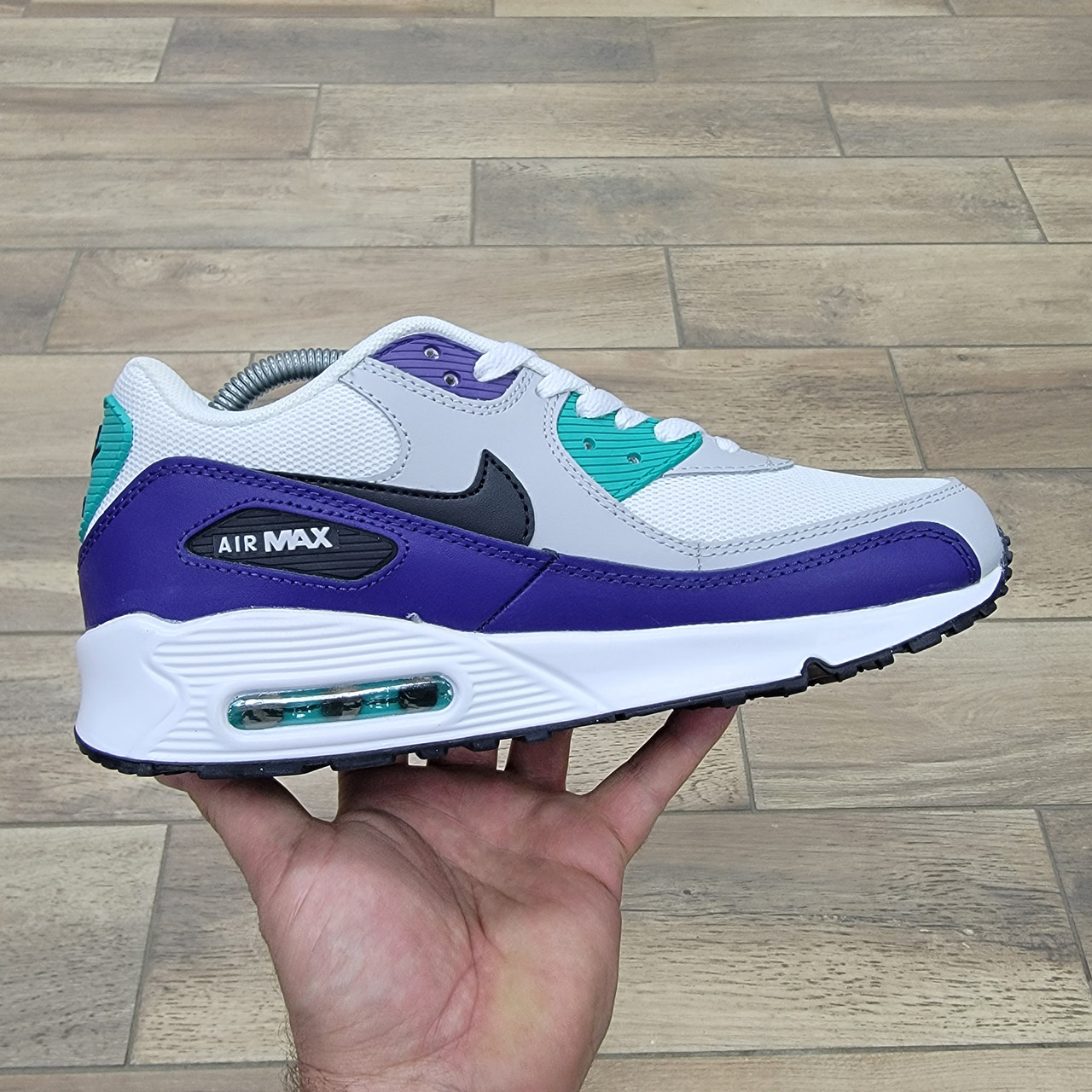 Кроссовки Nike Air Max 90 White Purple Gray - фото 2 - id-p178412845