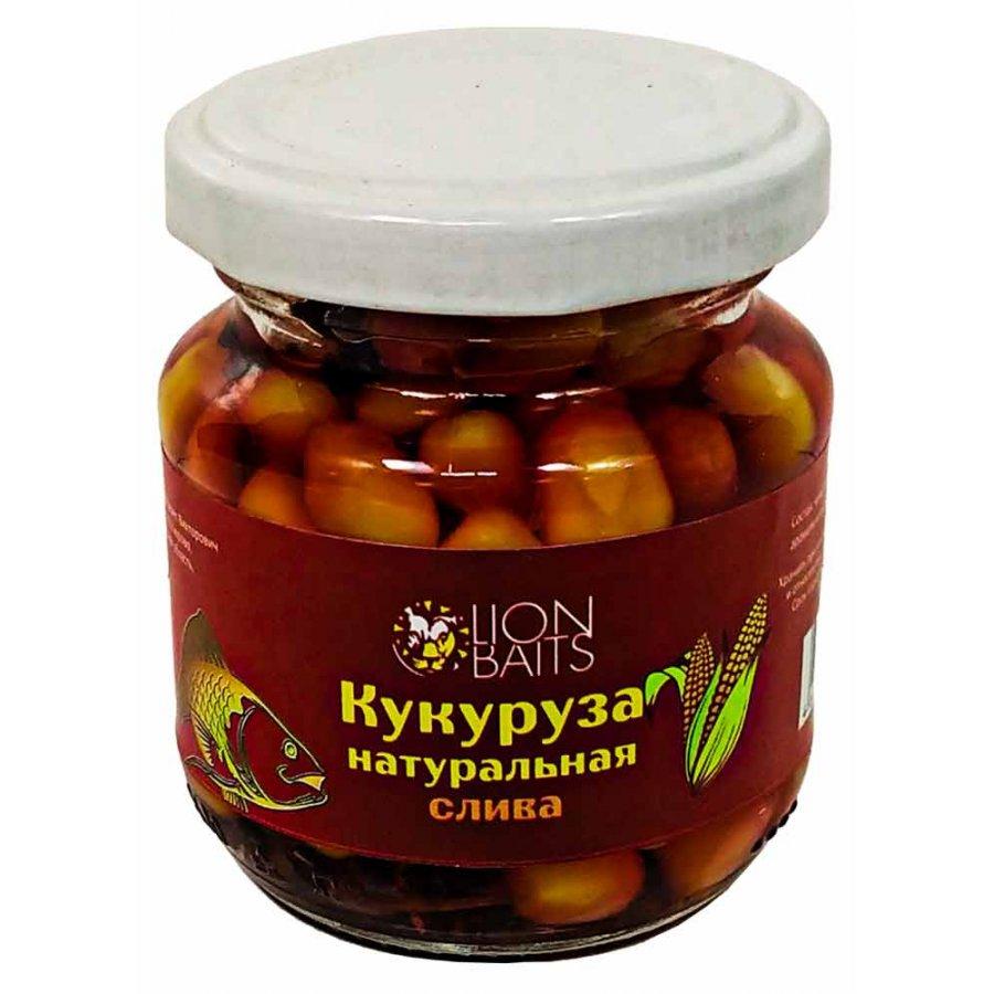 Lion baits Кукуруза натуральная в стеклянной банке "Слива" 110мл