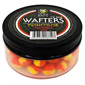 Бойлы нейтральной плавучести двухцветные (Wafters) "Клубника - Мед" 12мм