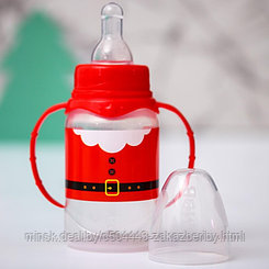 Бутылочка для кормления «Дед Мороз», классическое горло, 150 мл., от 0 мес, цилиндр, подарочная упаковка, с
