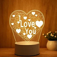 Настольная лампа голограмма 3Д, ночник "I Love You"