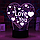 Настольная лампа голограмма 3Д, ночник "I Love You", фото 3